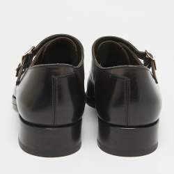 Tom Ford Brown Leather Elkan Monk Strap Derby Size 42
