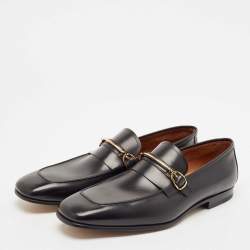 Tom Ford Black Leather Slip On Loafers Size 43