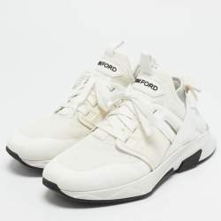 Tom Ford White Mesh and Neoprene Jago Sneakers Size 44