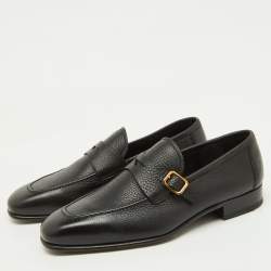 Tom Ford Black Leather Dover Slip On Loafers Size 40