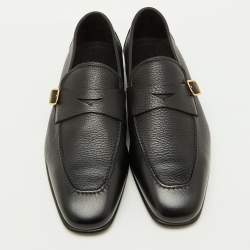 Tom Ford Black Leather Dover Slip On Loafers Size 40