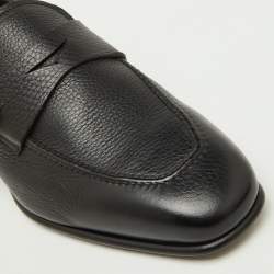 Tom Ford Black Leather Dover Slip On Loafers Size 40