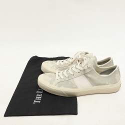 Tom Ford Grey Cammo Suede Cambridge Lace Up Sneakers Size 43