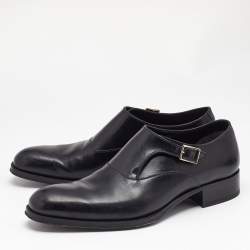 Pre Owned Tom Ford Black Leather Buckle Oxfords Size 44