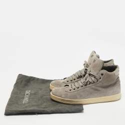 Tom Ford Grey Suede Russell High Top Sneakers Size 45