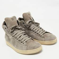 Tom Ford Grey Suede Russell High Top Sneakers Size 45