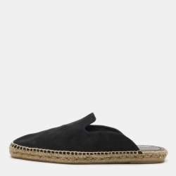 Tom Ford Black Suede Espadrille Flat Mules Size 44