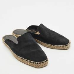 Tom Ford Black Suede Espadrille Flat Mules Size 44