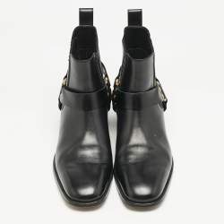 Tom Ford Black Leather Rupert Jodhpur Ankle Boots Size 44
