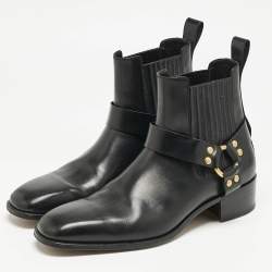 Tom Ford Black Leather Rupert Jodhpur Ankle Boots Size 44