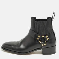 Tom Ford Black Leather Rupert Jodhpur Ankle Boots Size 44