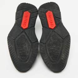 Pre Owned Tom Ford Black Leather and Neoprene Lace Up  Sneakers Size 40