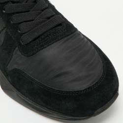 Pre Owned Tom Ford Black Leather and Neoprene Lace Up  Sneakers Size 40