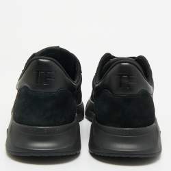 Pre Owned Tom Ford Black Leather and Neoprene Lace Up  Sneakers Size 40