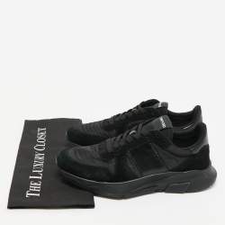 Pre Owned Tom Ford Black Leather and Neoprene Lace Up  Sneakers Size 40