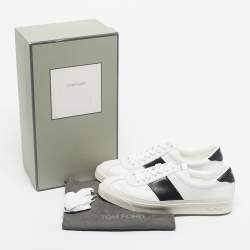 Pre Owned Tom Ford White Leather Warwick Lace Up Sneakers Size 43.5