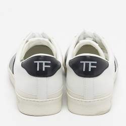 Pre Owned Tom Ford White Leather Warwick Lace Up Sneakers Size 43.5