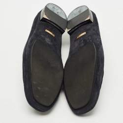 Pre Owned Tom Ford Navy Blue Suede Slip On Loafers Size 44