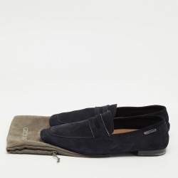 Pre Owned Tom Ford Navy Blue Suede Slip On Loafers Size 44