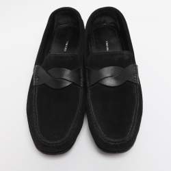 Pre Owned Tom Ford Black Suede And Leather Twist Band Elkan Loafer Size 45