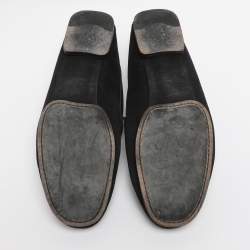 Pre Owned Tom Ford Black Suede And Leather Twist Band Elkan Loafer Size 45