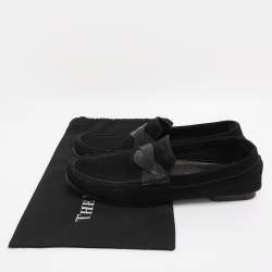 Pre Owned Tom Ford Black Suede And Leather Twist Band Elkan Loafer Size 45