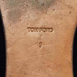 Pre Owned Tom Ford Navy Blue Velvet York Chain Loafers Size 42