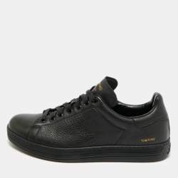 Pre Owned Tom Ford Black Perforated Leather Warwick Sneakers Size 43
