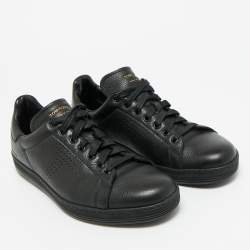 Pre Owned Tom Ford Black Perforated Leather Warwick Sneakers Size 43