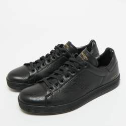 Pre Owned Tom Ford Black Perforated Leather Warwick Sneakers Size 43