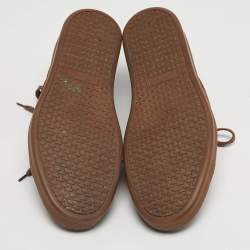 مملوكة مسبقًا Tom Ford Warwick Size 41 Brown Leather and Suede Lace Up Sneakers