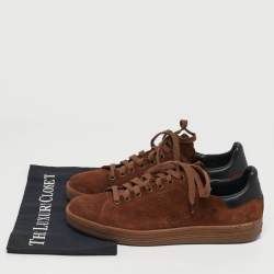 مملوكة مسبقًا Tom Ford Warwick Size 41 Brown Leather and Suede Lace Up Sneakers