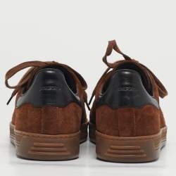 مملوكة مسبقًا Tom Ford Warwick Size 41 Brown Leather and Suede Lace Up Sneakers