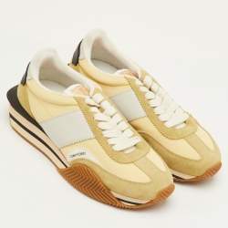 مملوكة مسبقًا حذاء رياضي توم فورد جيمس منخفض من أعلى قماش وزخرفة متعددة الألوان مقاس 42