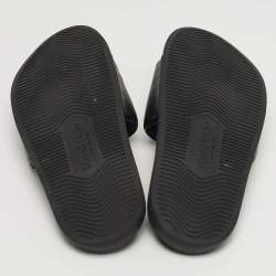 Pre Owned صندل توماس فورد هاريسون مسطح جلد أسود بشعار مثقوب مقاس 43