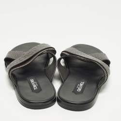 Pre Owned Tom Ford Informal Preston Size 44 Brown Croc Embossed Leather Flat Sandals