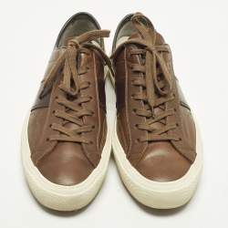 Pre Owned Tom Ford Cambridge Size 43 Brown Leather Low Top Sneakers