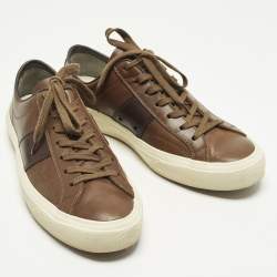 Pre Owned Tom Ford Cambridge Size 43 Brown Leather Low Top Sneakers