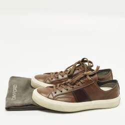 Pre Owned Tom Ford Cambridge Size 43 Brown Leather Low Top Sneakers