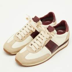 Pre Owned Tom Ford Archer Size 40 Multicolor Canvas, Leather Suede Low Top Sneakers