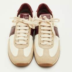 Pre Owned Tom Ford Archer Size 40 Multicolor Canvas, Leather Suede Low Top Sneakers