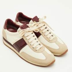 Pre Owned Tom Ford Archer Size 40 Multicolor Canvas, Leather Suede Low Top Sneakers