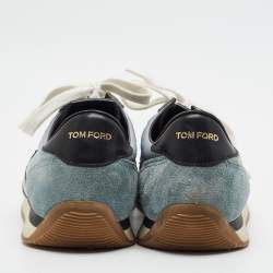 Pre Owned Tom Ford Orford Size 40 Tricolor Fabric and Suede Lace Up Sneakers