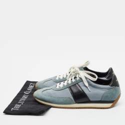 Pre Owned Tom Ford Orford Size 40 Tricolor Fabric and Suede Lace Up Sneakers