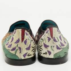 Pre Owned Tom Ford Size 44 Multicolor Brocade Fabric Smoking Slippers