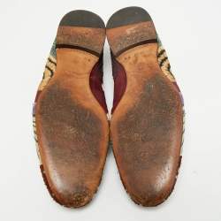 Pre Owned Tom Ford Size 44 Multicolor Brocade Fabric Smoking Slippers