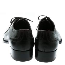 Tom Ford Brown Leather Gianni Brogue Austin Cap Toe Oxfords Size 41.5