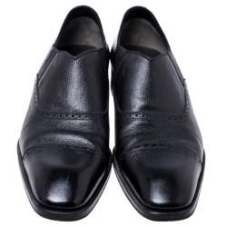 Tom Ford Black Leather Slip On Loafers Size 44.5