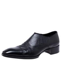 Tom Ford Black Leather Slip On Loafers Size 44.5