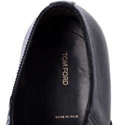 Tom Ford Black Leather Slip On Loafers Size 44.5
